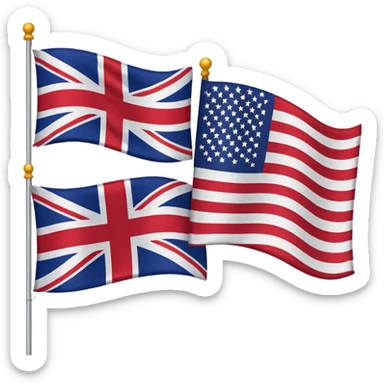 british flag and AMERICAN flag sticker