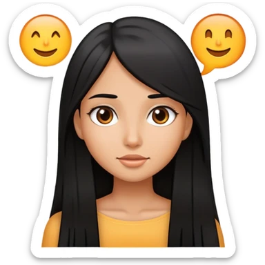 Chica pelinegra de pelo largo lacio un poco morena  sticker