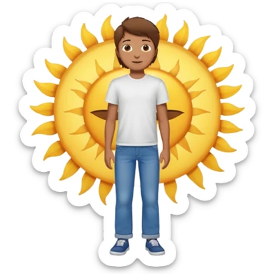 Make in Apple style a boy with brown hair stay in latoo sticker