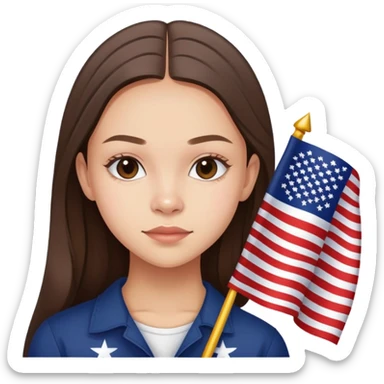 Olivia Rodrigo with American flag ￼ sticker