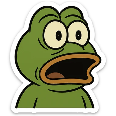 pepe the frog, surprised expression sticker