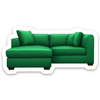 emerald green short sectional couch sticker