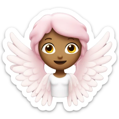 Light pink star with white angel wings sticker