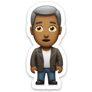 man makes a decision thinking sticker