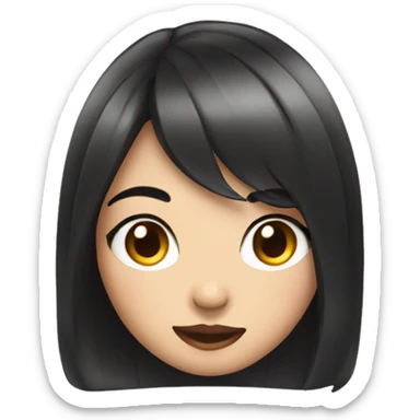 Girl, winking, tongue out, light skin, black hair sticker