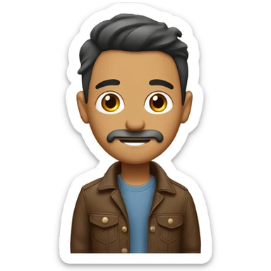 Chico de piel no tan café con ropa frío sticker