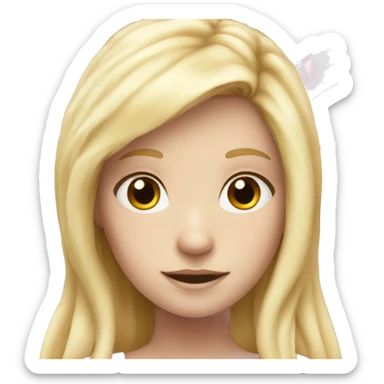 fairy with blonde long hair, pale skin, brown eyes and pink wings  sticker
