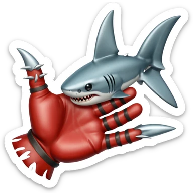 Freddy Krueger shark finger glove sticker