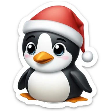 christmas penguin sticker