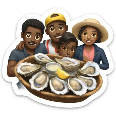Oyster roast with friends sticker