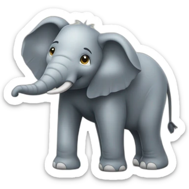 elefante com uma escavadeira sticker