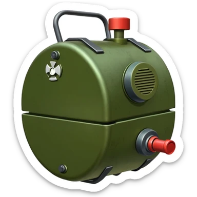 military green flat realistic anti-personnel mine sticker