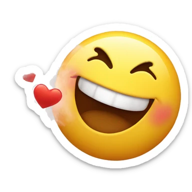 Smiley face blowing kiss sticker