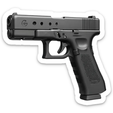 Glock 17 with an extended magazine and a clear legible engraving "N Block 17" sticker