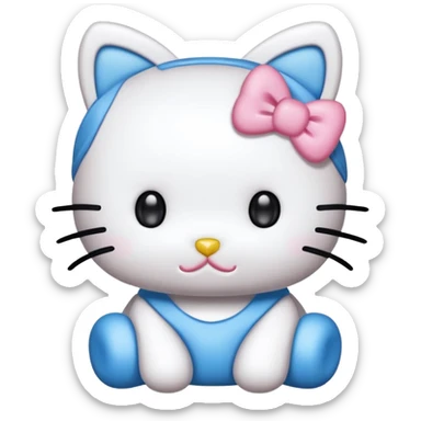 Hello kitty con un moño azul muy cute sticker