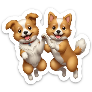 Dogs jumping sticker