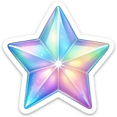 Sparkly glossy Pastel iridescent glass crystal estrella sticker