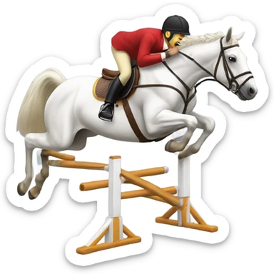 Horse jumping over a jump sticker