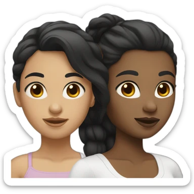 Two black hair white skin women and one blonde woman sticker