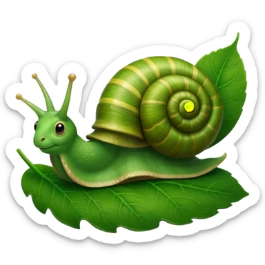 Snail with Long hair on leaf sticker