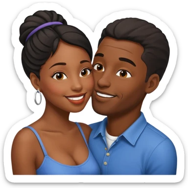 black boyfriend kissing black gril sticker