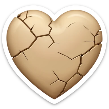 Beige heart with small crack sticker