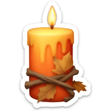 Fall candle sticker