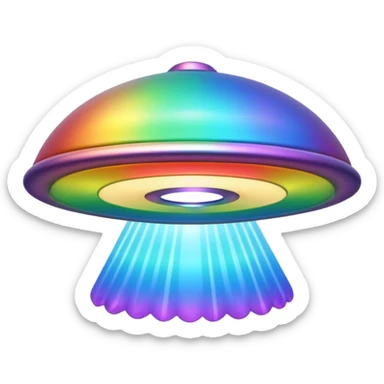 ufo rainbow colors sticker
