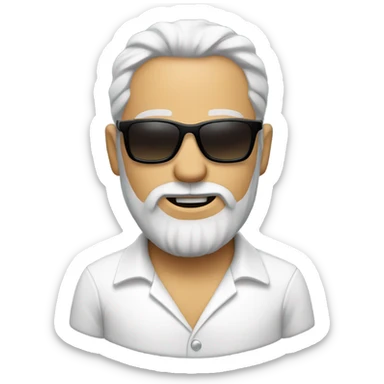 bearded man in white shirt @tony in sunglasses  sticker