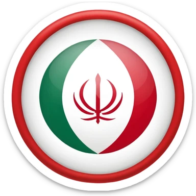 circle iranian flag green white and red  sticker