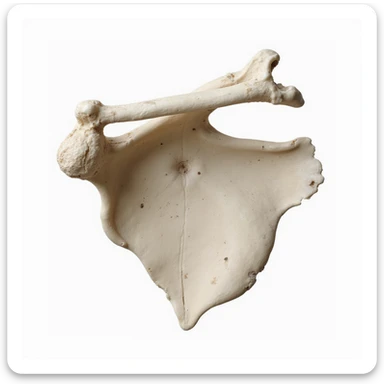 detailed anatomical scapula, isolated on white background, realistic style, inferior view sticker