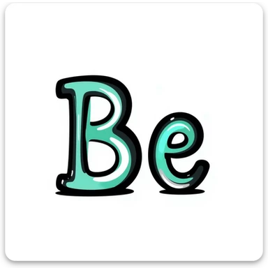 Cyrillic capital letter Б (Be) with bright neon glowing effect sticker