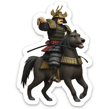 shogun samurai on wild bear sticker