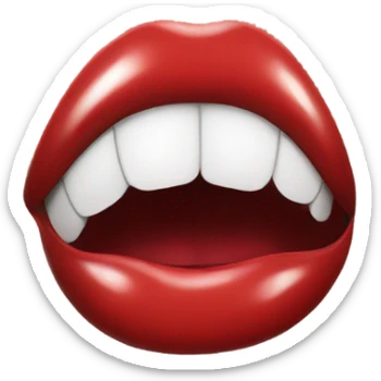red shiny lips    sticker