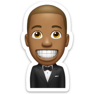 jay z bobbing head to music with mouth open concernedly sticker