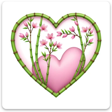 sakura heart with a bamboo grove sticker