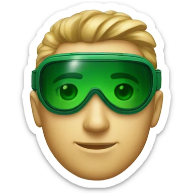 A cool pair of some Green aviator goggles sticker