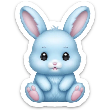 Light blue baby bunny cute sticker