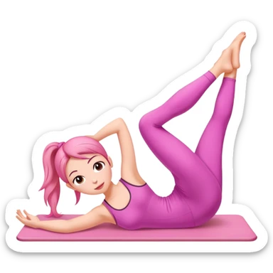 pink pilates girl sticker