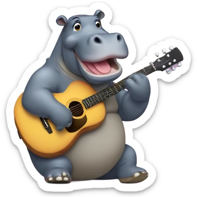 hippopotamus singer sticker