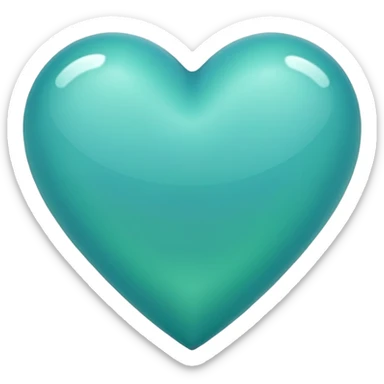 Color blue-green heart  sticker