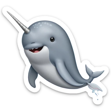 narwhal, exotic marine animal sticker