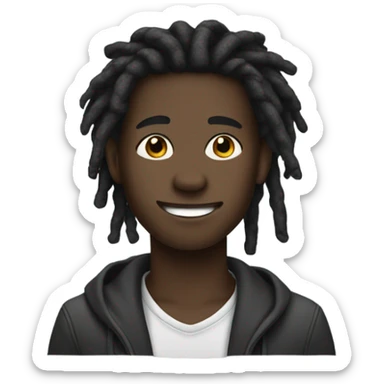 handsome darkskin teen with dreads sticker