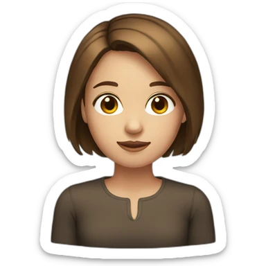 girl with short brown hair until the shoulders sticker