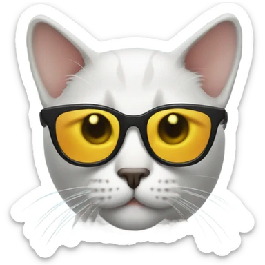 Cat with sunglasses sticker