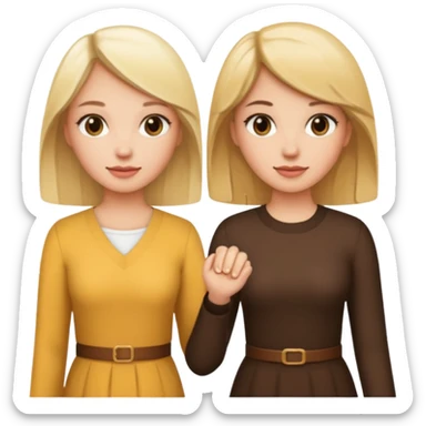 blonde and brunette women holding hands sticker