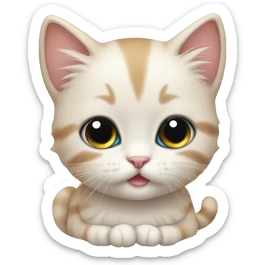 cute kitten with a bow sticker