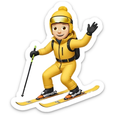 simpson doing skii sticker