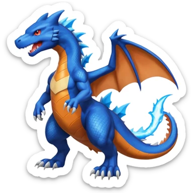 Garchomp-Charizard-Wolf-Latios-fusion, full body  sticker