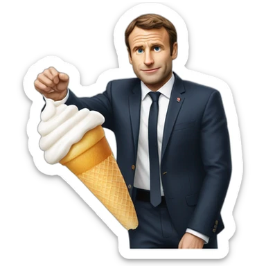 Macron avec une glace  sticker